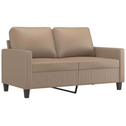 HEFZGDB 3-TLG. Sofagarnitur mit Kissen Cappuccino-Braun Kunstleder Sitzgarnitur Wohnzimmer Couch Klein Jugendsofa Kleine Couch Jugendzimmer für Aufenthaltsraum Schlafzimmer Wohnbereich Empfangsraum von HEFZGDB