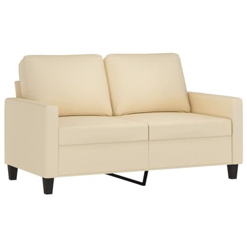 HEFZGDB 3-TLG. Sofagarnitur mit Kissen Creme Stoff Loungesessel Couch Klein Big Sofa Kleine Couch Jugendzimmer für Aufenthaltsraum Wohnbereich Empfangsraum Schlafzimmer von HEFZGDB