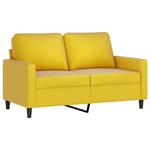 HEFZGDB 3-TLG. Sofagarnitur mit Kissen Gelb Samt Gartenlounge Sessel Wohnzimmer Lesesessel Bequem Kleiner Sessel für Büro Schlafzimmer Aufenthaltsraum Empfangsraum von HEFZGDB