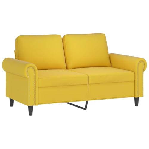 HEFZGDB 3-TLG. Sofagarnitur mit Kissen Gelb Samt Sessel Schlafzimmer Couch Klein Sessel Wohnzimmer Gartenlounge für Empfangsraum Aufenthaltsraum Büro Schlafzimmer von HEFZGDB