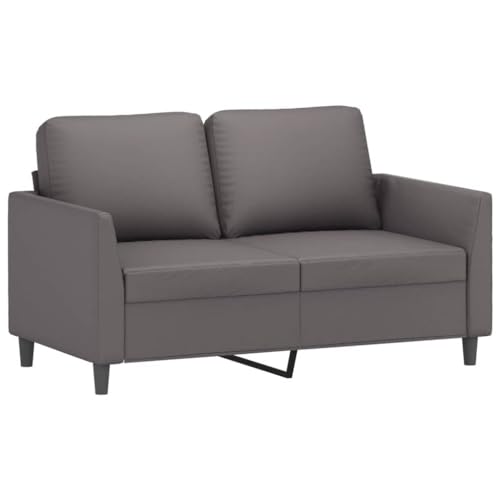 HEFZGDB 3-TLG. Sofagarnitur mit Kissen Grau Kunstleder Loungesessel Jugendsofa Kleines Sofa Big Sofa für Schlafzimmer Aufenthaltsraum Büro Wohnbereich von HEFZGDB