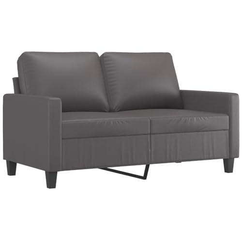 HEFZGDB 3-TLG. Sofagarnitur mit Kissen Grau Kunstleder Sitzgarnitur Wohnzimmer Couch Klein Jugendsofa Kleine Couch Jugendzimmer für Aufenthaltsraum Schlafzimmer Wohnbereich Empfangsraum von HEFZGDB