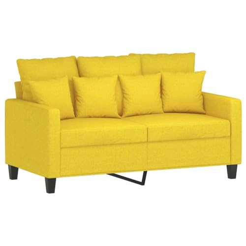 HEFZGDB 3-TLG. Sofagarnitur mit Kissen Hellgelb Stoff Relax Sessel Couch Klein Lounge Sofa Big Sofa für Wohnbereich Aufenthaltsraum Empfangsraum Schlafzimmer von HEFZGDB