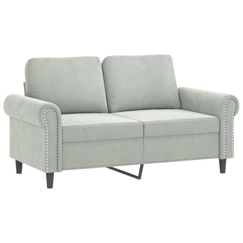 HEFZGDB 3-TLG. Sofagarnitur mit Kissen Hellgrau Samt Sessel Schlafzimmer Mini Sofa Sessel Wohnzimmer Sofa Chair für Wohnbereich Schlafzimmer Empfangsraum Aufenthaltsraum von HEFZGDB