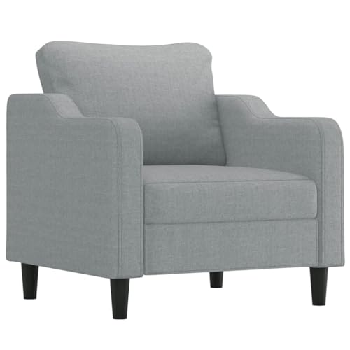 HEFZGDB 3-TLG. Sofagarnitur mit Kissen Hellgrau Stoff Sessel Schlafzimmer Sessel Wohnzimmer Lounge Sofa Reading Chair für Schlafzimmer Wohnbereich Empfangsraum Aufenthaltsraum von HEFZGDB