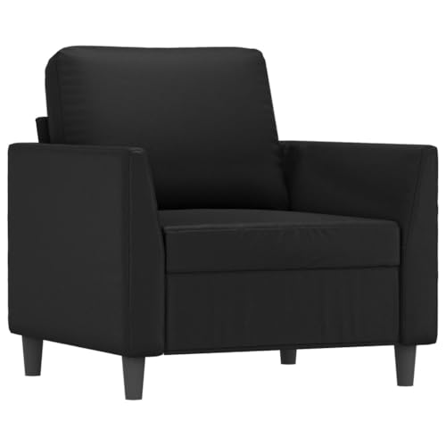 HEFZGDB 3-TLG. Sofagarnitur mit Kissen Schwarz Kunstleder Sofas Jugendsofa Big Sofa Kleine Couch Jugendzimmer für Wohnbereich Schlafzimmer Büro Aufenthaltsraum von HEFZGDB