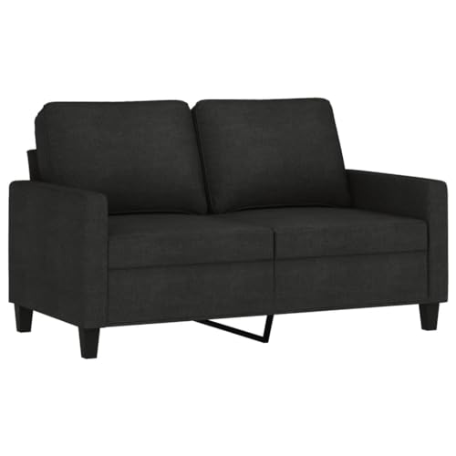 HEFZGDB 3-TLG. Sofagarnitur mit Kissen Schwarz Stoff Loungesessel Couch Klein Big Sofa Kleine Couch Jugendzimmer für Aufenthaltsraum Wohnbereich Empfangsraum Schlafzimmer von HEFZGDB