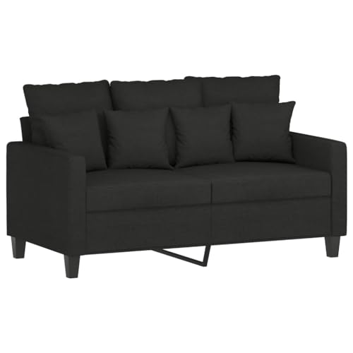 HEFZGDB 3-TLG. Sofagarnitur mit Kissen Schwarz Stoff Relax Sessel Couch Klein Lounge Sofa Big Sofa für Wohnbereich Aufenthaltsraum Empfangsraum Schlafzimmer von HEFZGDB