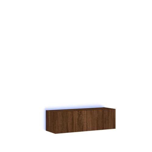 HEFZGDB 3-TLG. TV-Wohnwand mit LED-Leuchten Braun Eichen-Optik Bank Tv Board Couchtisch Fernsehkommode für Gästezimmer Wohnbereich Schlafzimmer Büro von HEFZGDB