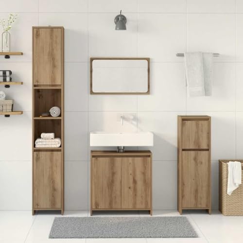 HEFZGDB 4-TLG. Badmöbel-Set Artisan-Eiche Holzwerkstoff Büroschrank Medizinschrank Badezimmerschränke Küchenschrank für Wohnbereich Toilette Gästezimmer Küche HEFZGDB 4-TLG. Badmöbel-Set Artisan-Eiche Holzwerkstoff Büroschrank Medizinschrank Badezimmerschränke Küchenschrank für Wohnbereich Toilette Gästezimmer Küche von HEFZGDB