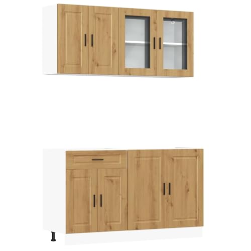HEFZGDB 4-TLG. Küchenschrank-Set Kalmar Artisan-Eiche Holzwerkstoff Barschrank Küchenzeile Küchenmöbel Einzelteile Vitrinenschrank für Wohnbereich Badezimmer Speisesaal Küche HEFZGDB 4-TLG. Küchenschrank-Set Kalmar Artisan-Eiche Holzwerkstoff Barschrank Küchenzeile Küchenmöbel Einzelteile Vitrinenschrank für Wohnbereich Badezimmer Speisesaal Küche von HEFZGDB
