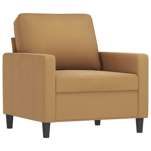 HEFZGDB 4-TLG. Sofagarnitur mit Kissen Braun Samt Loungesessel Sessel Wohnzimmer Kleines Sofa Kleine Couch Jugendzimmer für Wohnbereich Aufenthaltsraum Büro Empfangsraum von HEFZGDB
