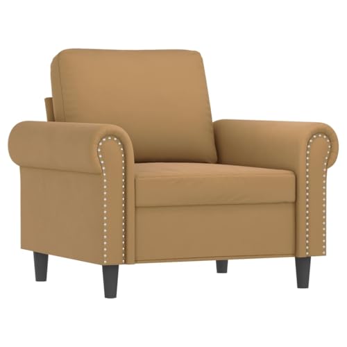 HEFZGDB 4-TLG. Sofagarnitur mit Kissen Braun Samt Outdoor Sofa Couch Klein Big Sofa Sofa Wohnzimmer für Schlafzimmer Aufenthaltsraum Empfangsraum Büro von HEFZGDB