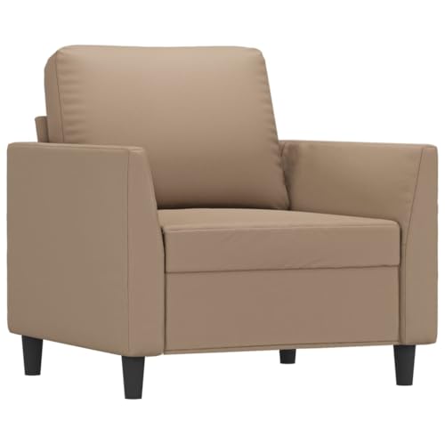HEFZGDB 4-TLG. Sofagarnitur mit Kissen Cappuccino-Braun Kunstleder Sofas Jugendsofa Big Sofa Kleine Couch Jugendzimmer für Wohnbereich Schlafzimmer Büro Aufenthaltsraum von HEFZGDB