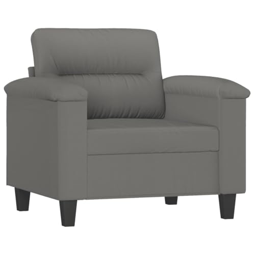 HEFZGDB 4-TLG. Sofagarnitur mit Kissen Dunkelgrau Mikrofasergewebe Loungesessel Mini Sofa Kleines Sofa Sofas für Empfangsraum Schlafzimmer Aufenthaltsraum Büro von HEFZGDB