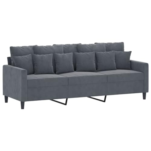 HEFZGDB 4-TLG. Sofagarnitur mit Kissen Dunkelgrau Samt Loungesessel Lesesessel Bequem Kleine Sofa Big Sofa für Wohnbereich Büro Empfangsraum Aufenthaltsraum von HEFZGDB