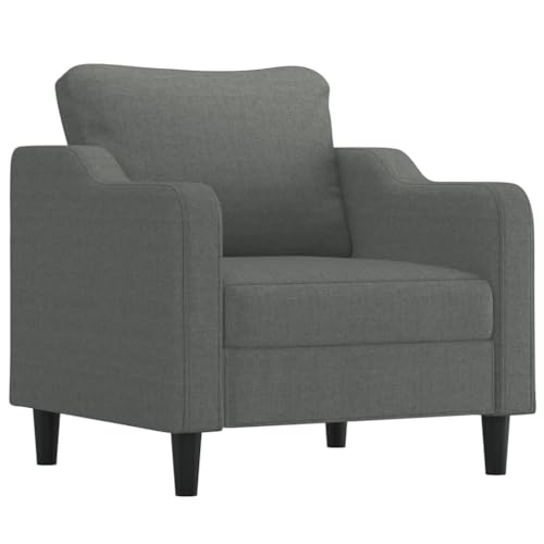 HEFZGDB 4-TLG. Sofagarnitur mit Kissen Dunkelgrau Stoff Sessel Schlafzimmer Sessel Wohnzimmer Lounge Sofa Reading Chair für Schlafzimmer Wohnbereich Empfangsraum Aufenthaltsraum von HEFZGDB