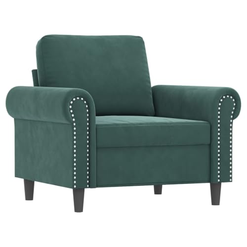 HEFZGDB 4-TLG. Sofagarnitur mit Kissen Dunkelgrün Samt Outdoor Sofa Couch Klein Big Sofa Sofa Wohnzimmer für Schlafzimmer Aufenthaltsraum Empfangsraum Büro von HEFZGDB