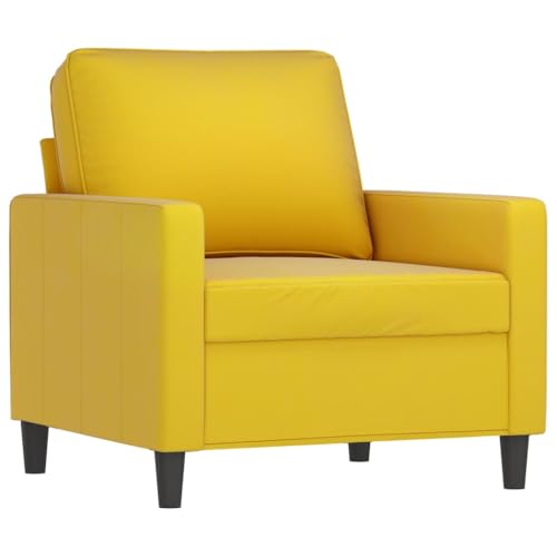 HEFZGDB 4-TLG. Sofagarnitur mit Kissen Gelb Samt Loungesessel Sessel Wohnzimmer Kleines Sofa Kleine Couch Jugendzimmer für Wohnbereich Aufenthaltsraum Büro Empfangsraum von HEFZGDB