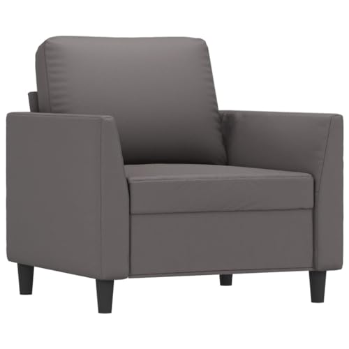 HEFZGDB 4-TLG. Sofagarnitur mit Kissen Grau Kunstleder Sofas Jugendsofa Big Sofa Kleine Couch Jugendzimmer für Wohnbereich Schlafzimmer Büro Aufenthaltsraum von HEFZGDB