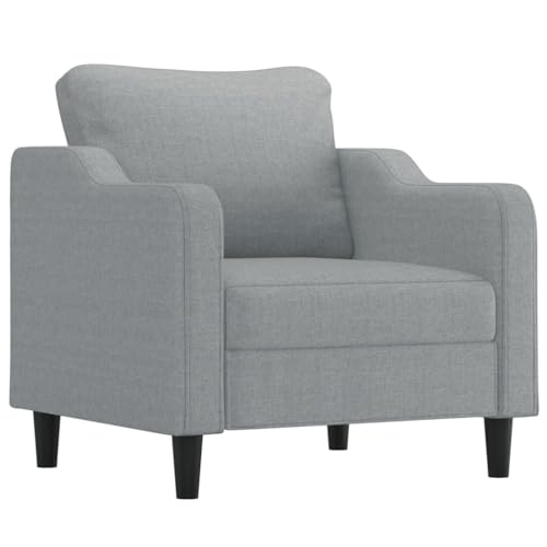 HEFZGDB 4-TLG. Sofagarnitur mit Kissen Hellgrau Stoff Sessel Schlafzimmer Sessel Wohnzimmer Lounge Sofa Reading Chair für Schlafzimmer Wohnbereich Empfangsraum Aufenthaltsraum von HEFZGDB