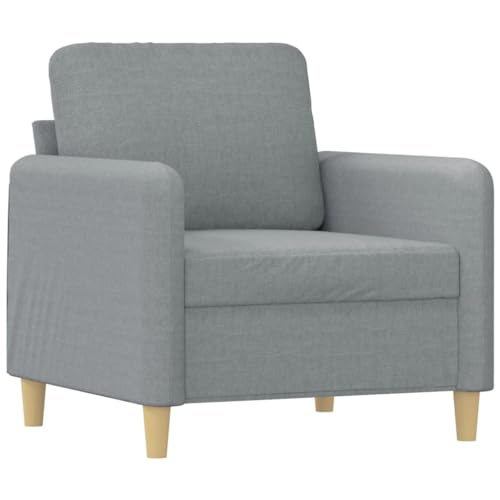 HEFZGDB 4-TLG. Sofagarnitur mit Kissen Hellgrau Stoff Sofa Chair Lounge Sofa Lesesessel Bequem Kleiner Sessel für Aufenthaltsraum Wohnbereich Büro Empfangsraum von HEFZGDB
