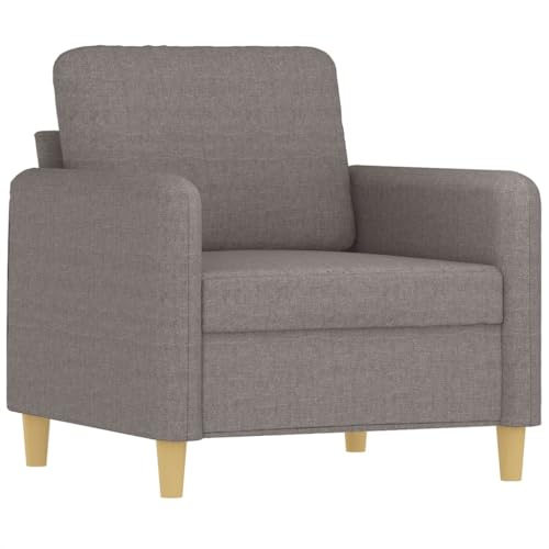 HEFZGDB 4-TLG. Sofagarnitur mit Kissen Taupe Stoff Sofa Chair Lounge Sofa Lesesessel Bequem Kleiner Sessel für Aufenthaltsraum Wohnbereich Büro Empfangsraum von HEFZGDB