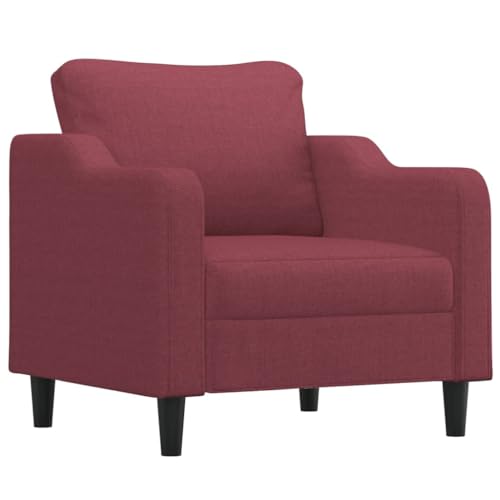HEFZGDB 4-TLG. Sofagarnitur mit Kissen Weinrot Stoff Sessel Schlafzimmer Sessel Wohnzimmer Lounge Sofa Reading Chair für Schlafzimmer Wohnbereich Empfangsraum Aufenthaltsraum von HEFZGDB