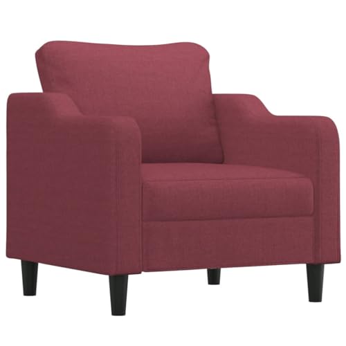 HEFZGDB 4-TLG. Sofagarnitur mit Kissen Weinrot Stoff Sessel Schlafzimmer Sessel Wohnzimmer Lounge Sofa Reading Chair für Schlafzimmer Wohnbereich Empfangsraum Aufenthaltsraum von HEFZGDB