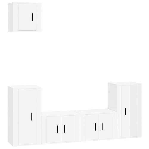 HEFZGDB 5-TLG. TV-Schrank-Set Hochglanz-Weiß Holzwerkstoff Tv Cabinet for Living Room Tv Board Tv Ständer Sideboard Tv für Erholungsraum Wohnbereich Büro Gästezimmer HEFZGDB 5-TLG. TV-Schrank-Set Hochglanz-Weiß Holzwerkstoff Tv Cabinet for Living Room Tv Board Tv Ständer Sideboard Tv für Erholungsraum Wohnbereich Büro Gästezimmer von HEFZGDB