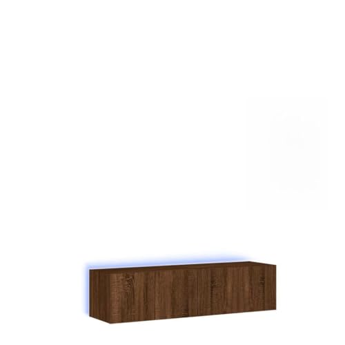 HEFZGDB 6-TLG. Wohnwand mit LED-Beleuchtung Braun Eichen-Optik Fernseher Unterschrank Couchtisch Sideboard Tv Tv Möbel für Büro Schlafzimmer Erholungsraum Wohnbereich von HEFZGDB