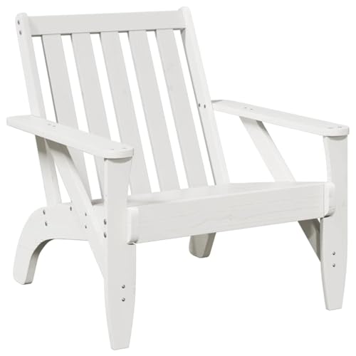 HEFZGDB Adirondack-Gartenstühle 2Stk. Weiß 75x77x77cm Massivholz Kiefer Kleiner Sessel Campingstuhl Seselstuhl Wohnzimmer Essstuhl für Balkon Terrasse Innenhof Garten von HEFZGDB