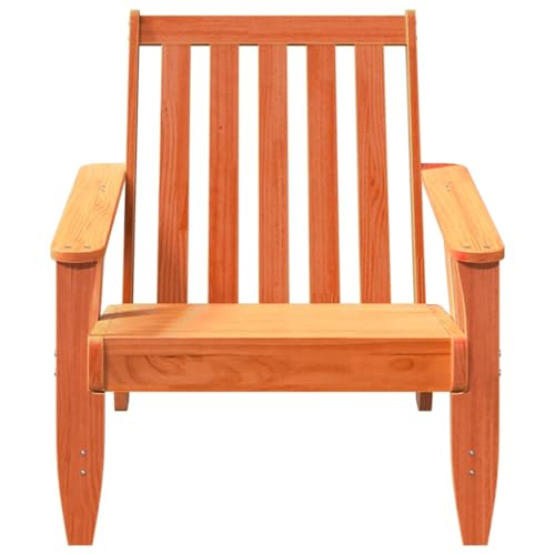 HEFZGDB Adirondack-Gartenstuhl Wachsbraun 75x77x77 cm Massivholz Kiefer Kleiner Sessel Campingstuhl Seselstuhl Wohnzimmer Essstuhl für Balkon Terrasse Innenhof Garten von HEFZGDB