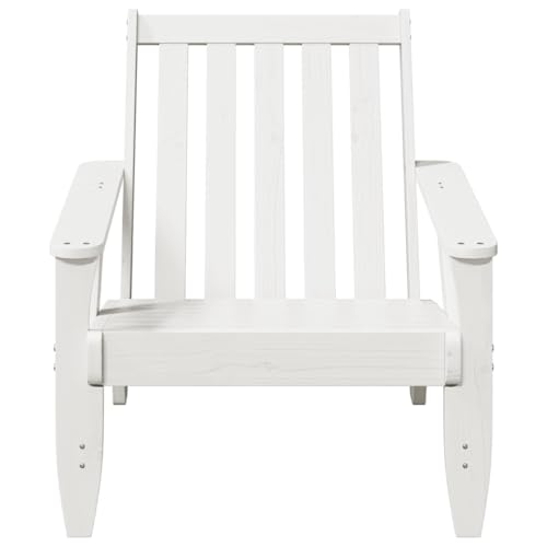 HEFZGDB Adirondack-Gartenstuhl Weiß 75x77x77 cm Massivholz Kiefer Kleiner Sessel Campingstuhl Seselstuhl Wohnzimmer Essstuhl für Balkon Terrasse Innenhof Garten von HEFZGDB