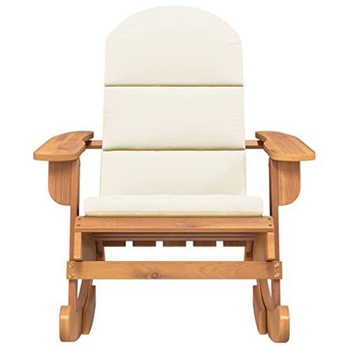 HEFZGDB Adirondack-Schaukelstuhl mit Kissen Massivholz Akazie Campingstühle Gartenstühle Essstühle Camping Chair für Innenhof Parks Garten Balkon von HEFZGDB
