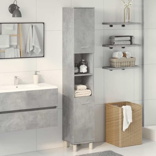 HEFZGDB Badezimmerschrank Betongrau 30x30x179 cm Holzwerkstoff Vorratsschrank Medizinschrank Bathroom Cabinet Badezimmerschränke für Wohnbereich Gästezimmer Toilette Badezimmer HEFZGDB Badezimmerschrank Betongrau 30x30x179 cm Holzwerkstoff Vorratsschrank Medizinschrank Bathroom Cabinet Badezimmerschränke für Wohnbereich Gästezimmer Toilette Badezimmer von HEFZGDB