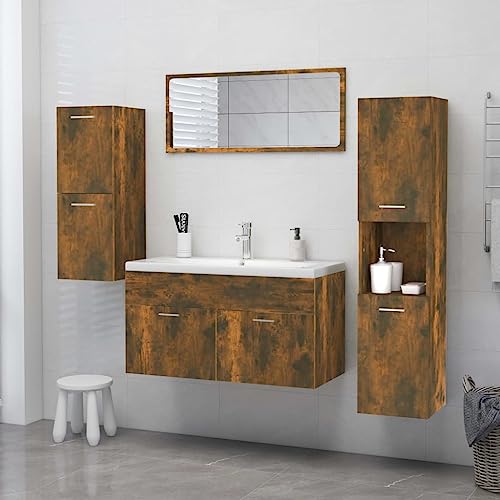 HEFZGDB Badezimmerschrank Räuchereiche 30x30x130 cm Holzwerkstoff Mehrzweckschrank Medizinschrank Apothekerschrank Küche Medikamentenschrank für Gästezimmer Toilette Wohnbereich Badezimmer HEFZGDB Badezimmerschrank Räuchereiche 30x30x130 cm Holzwerkstoff Mehrzweckschrank Medizinschrank Apothekerschrank Küche Medikamentenschrank für Gästezimmer Toilette Wohnbereich Badezimmer von HEFZGDB