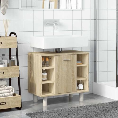 HEFZGDB Badezimmerschrank Sonoma-Eiche 60x32x53,5 cm Holzwerkstoff Aufbewahrungsschrank Badschrank Klein Medizinschrank Apothekerschrank Küche für Badezimmer Toilette Küche Gästezimmer HEFZGDB Badezimmerschrank Sonoma-Eiche 60x32x53,5 cm Holzwerkstoff Aufbewahrungsschrank Badschrank Klein Medizinschrank Apothekerschrank Küche für Badezimmer Toilette Küche Gästezimmer von HEFZGDB