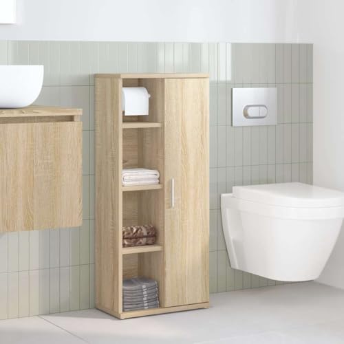 HEFZGDB Badezimmerschrank mit Rollenhalter Sonoma-Eiche 39x22x90 cm Flurschrank Badezimmerschrank Medizinschrank Apothekerschrank Küche für Küche Badezimmer Gästezimmer Toilette HEFZGDB Badezimmerschrank mit Rollenhalter Sonoma-Eiche 39x22x90 cm Flurschrank Badezimmerschrank Medizinschrank Apothekerschrank Küche für Küche Badezimmer Gästezimmer Toilette von HEFZGDB