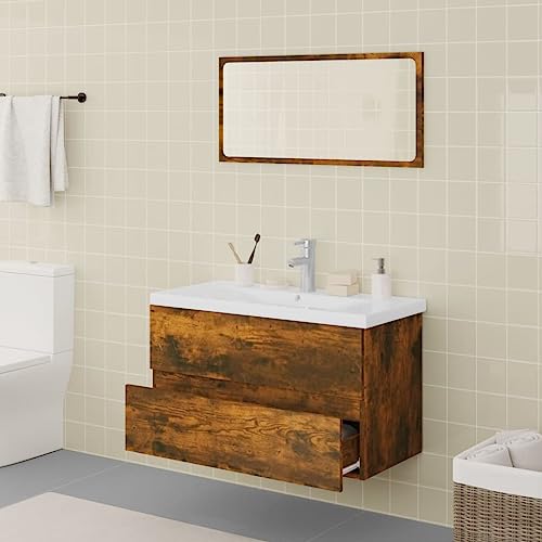 HEFZGDB Badmöbel-Set Räuchereiche Holzwerkstoff Büroschrank Medizinschrank Badezimmerschränke Küchenschrank für Küche Toilette Gästezimmer Wohnbereich HEFZGDB Badmöbel-Set Räuchereiche Holzwerkstoff Büroschrank Medizinschrank Badezimmerschränke Küchenschrank für Küche Toilette Gästezimmer Wohnbereich von HEFZGDB
