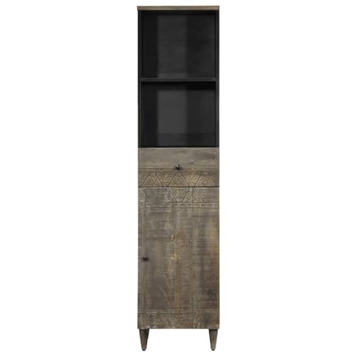 HEFZGDB Badschrank 38x33x160 cm Massivholz Mango Vorratsschrank Badezimmerschrank Badezimmerschränke Apothekerschrank Küche für Wohnbereich Toilette Badezimmer Gästezimmer von HEFZGDB