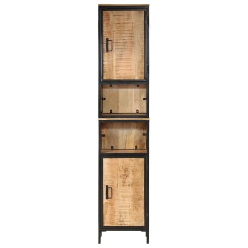 HEFZGDB Badschrank 40x27x180 cm Eisen und Massivholz Mango Vorratsschrank Badezimmerschrank Badezimmerschränke Apothekerschrank Küche für Wohnbereich Küche Badezimmer Gästezimmer von HEFZGDB