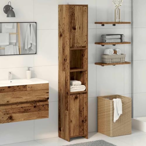 HEFZGDB Badschrank Altholz-Optik 30x30x183,5 cm Holzwerkstoff Kleiner Schrank Badschrank Klein Apothekerschrank Küche Badezimmerunterschrank für Gästezimmer Toilette Küche Wohnbereich HEFZGDB Badschrank Altholz-Optik 30x30x183,5 cm Holzwerkstoff Kleiner Schrank Badschrank Klein Apothekerschrank Küche Badezimmerunterschrank für Gästezimmer Toilette Küche Wohnbereich von HEFZGDB