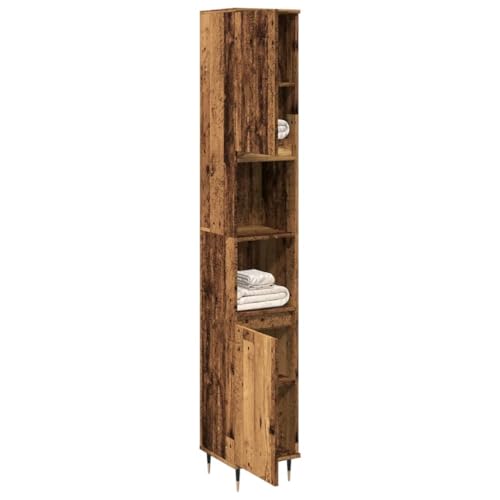 HEFZGDB Badschrank Altholz-Optik 30x30x190 cm Holzwerkstoff Vorratsschrank Badezimmerschrank Badezimmerschränke Apothekerschrank Küche für Toilette Gästezimmer Badezimmer Küche HEFZGDB Badschrank Altholz-Optik 30x30x190 cm Holzwerkstoff Vorratsschrank Badezimmerschrank Badezimmerschränke Apothekerschrank Küche für Toilette Gästezimmer Badezimmer Küche von HEFZGDB