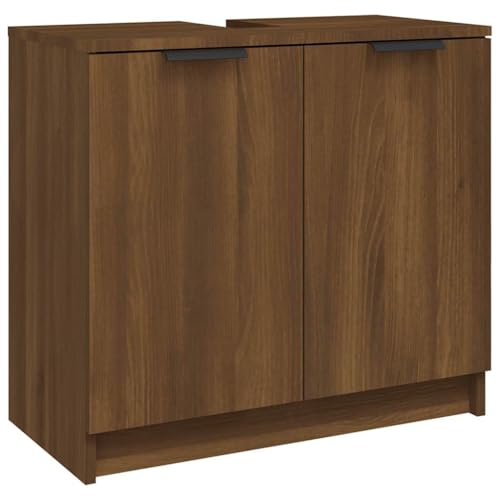 HEFZGDB Badschrank Braun Eichen-Optik 64,5x33,5x59 cm Holzwerkstoff Mutfak Dolabı Buffetschrank Mehrzweckschrank Küchenschränke für Wohnbereich Arbeitszimmer Abstellraum Schlafzimmer von HEFZGDB