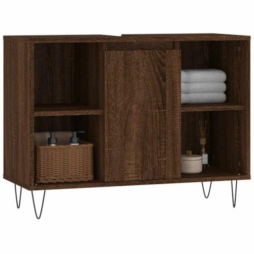HEFZGDB Badschrank Braun Eichen-Optik 80x33x60 cm Holzwerkstoff Kleines Schränkchen Medizinschrank Bathroom Cabinet Badezimmerunterschrank für Küche Gästezimmer Wohnbereich Toilette HEFZGDB Badschrank Braun Eichen-Optik 80x33x60 cm Holzwerkstoff Kleines Schränkchen Medizinschrank Bathroom Cabinet Badezimmerunterschrank für Küche Gästezimmer Wohnbereich Toilette von HEFZGDB