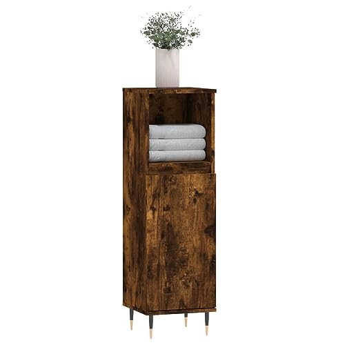 HEFZGDB Badschrank Räuchereiche 30x30x100 cm Holzwerkstoff Kleines Schränkchen Schuhschrank Medizinschrank Kleiner Schrank für Toilette Gästezimmer Wohnbereich Badezimmer HEFZGDB Badschrank Räuchereiche 30x30x100 cm Holzwerkstoff Kleines Schränkchen Schuhschrank Medizinschrank Kleiner Schrank für Toilette Gästezimmer Wohnbereich Badezimmer von HEFZGDB