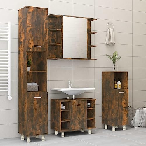 HEFZGDB Badschrank Räuchereiche 30x30x95 cm Holzwerkstoff Aufbewahrungsschrank Badezimmerschrank Medizinschrank Küchenschrank für Küche Gästezimmer Badezimmer Wohnbereich HEFZGDB Badschrank Räuchereiche 30x30x95 cm Holzwerkstoff Aufbewahrungsschrank Badezimmerschrank Medizinschrank Küchenschrank für Küche Gästezimmer Badezimmer Wohnbereich von HEFZGDB