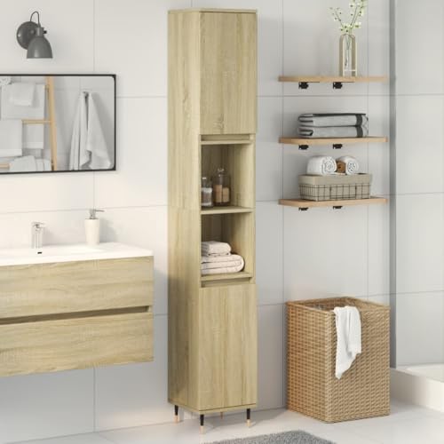 HEFZGDB Badschrank Sonoma-Eiche 30x30x190 cm Holzwerkstoff Vorratsschrank Badezimmerschrank Badezimmerschränke Apothekerschrank Küche für Toilette Gästezimmer Badezimmer Küche HEFZGDB Badschrank Sonoma-Eiche 30x30x190 cm Holzwerkstoff Vorratsschrank Badezimmerschrank Badezimmerschränke Apothekerschrank Küche für Toilette Gästezimmer Badezimmer Küche von HEFZGDB