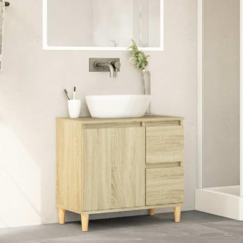 HEFZGDB Badschrank Sonoma-Eiche 65x33x60 cm Holzwerkstoff Aufbewahrungsschrank Badschrank Klein Medizinschrank Apothekerschrank Küche für Badezimmer Gästezimmer Küche Wohnbereich HEFZGDB Badschrank Sonoma-Eiche 65x33x60 cm Holzwerkstoff Aufbewahrungsschrank Badschrank Klein Medizinschrank Apothekerschrank Küche für Badezimmer Gästezimmer Küche Wohnbereich von HEFZGDB